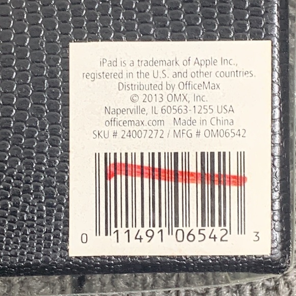 OfficeMax Ipad Case with Pen Set Silver Black Pebble Snap Closure 10" X 8" New - Picture 9 of 10